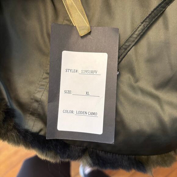 NEW Metric Knits Fur Collection Reversible Rabbit Fur Vest Loden Camo 11951RFV - Picture 7 of 10